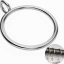 50 Pack Silver Metal Curtain Rings with Eyelets, 1.5 inch Inner Diameter Drapery Rings Apply for Curtain Rods(Fits Up to 1 1/4-Inch Rod)