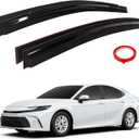AUXKO Window Rain Guards for Toyota Camry LE XE XLE XSE 2025 2026 - Tape-On Shatterproof Sun Smoke Guard Vent Visor with 3M Double Side Tape | Side Wind Deflectors Accessories for Camry Car Window (Black)