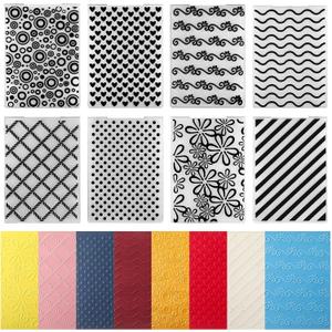 Geiserailie 8 Pcs Embossing Folders 2d/3D Embossing Machine Template Paper Card Folder for DIY Making Flower Scrapbook Photo Album Craft Decoration 5.9 x 4.1/6.9 x 4.9 Inch (Classic Style)