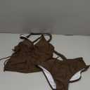 ZAFUL Women's Sexy Halter Tankini Swimsuits Drawstring Tummy Control Tankini Bathing Suits Two Piece Full Coverage Swimsuits, S