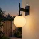 Hyunbae Dusk to Dawn Outdoor Wall Sconces, Modern Exterior Photocell Sensor Front Porch Light, 18.1" Globe Large Outdoor Wall Lighting, Waterproof Outside Lights for House, Doorway, Garage, E26, IP65