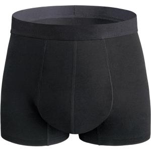 Mens Incontinence Underwear Washable, 2.3 oz Absorbent Leak Proof Reusable Boxer Briefs for Bladder Control 1 Pack(Black, M)