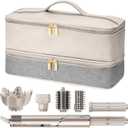 Double-Layer Hair Dryer Travel Case - Large Capacity Fits Shark FlexStyle/FlexFusion & Dyson Supersonic/Airwrap, Protective Organizer for Hair Tools & Attachments