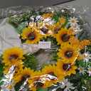 Front Door Wreath Sunflowers and Daisies, 20" Spring Wreaths for Front Door, Wreaths for Front Door w/Long Door Hook, Optional Reversible Welcome and Blessed Sign Spring Wreath, Front Door Decor