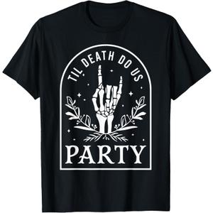 Til Death Do Us Party Retro Halloween Bachelorette Matching T-Shirt M