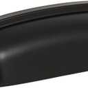 HARPOON 10 Pack Bin Cup Handle Pulls,Vintage Drawer Pulls,Cabinet Hardware,Shell Handle,3.78 Inch Black