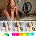 Vlogging Kit for iPhone/Android, 10 Ring Light with Stand, 74 Tripod for iPhone with Light, Microphone, YouTube Starter Kit for TikTok Content Creator
