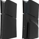 5 in 1 Slim Version Plates Cover for PS5 Disc and Digital Edition Console, Shell Panels Compatible with PlayStation 5 Slim Accessories Protective Replacement Faceplates (Black)
