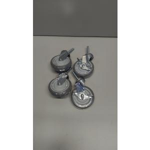 Finnhomy Caster Wheels 3 Inch Set of 4 Heavy Duty Threaded Stem Casters 5/16"-18x1-1/2 Swivel Rubber Industrial Castors Locking Wheels for Wire Shelving/Furniture/Carts Load Bearing 720 Lbs Gray