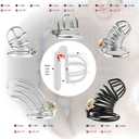 Lightweight Steel Chastity Cage with 4-Way Belt and 3 Rings(40mm, 45mm, 50mm) for Bondage