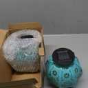 Bohemian Garden Solar Lanterns, Set of 2 Moroccan Outdoor Waterproof Landscape Solar Lights for Backyard Pathway Patio Tree Table Decor (Turquoise)