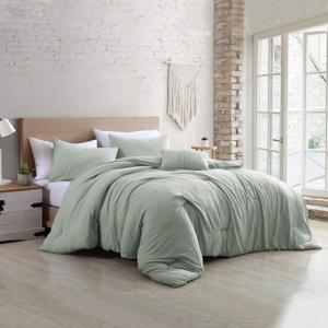 Modern Threads - Comforter Set - Down Alternative Brushed Microfiber - Elegant All Season Bedspread Set - Includes Comforter, Shams, & Decorative Pillow - Luxurious Bedding - King, Spa