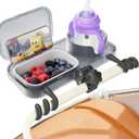 Universal Stroller Snack Tray, 3-in-1 Cup Holder Tray with Clamp & Silicone Arms Grip & Detachable Silicone Tray, Stroller Tray Attachment for Toddler & Kids, Snacking On The Go
