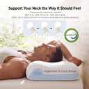 Bedsure Cervical Neck Pillow - Memory Foam Pillows for Ergonomic Orthopedic Pillow for Neck Pain Relief, Double - Sided Design Shape Gently Cradles Head & Provides for Side & Back Sleepers, Queen