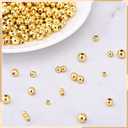 CNONE 310Pcs 18K Gold Filled Spacer Beads for Jewelry Bracelets Making,Round Bracelet Beads,Small Ball Gold Filled Beads for Bracelet Necklace Jewelry Bulk Handmade Supply (6mm)