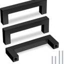 Goldenwarm 25 Pack Black Cabinet Pulls 3-3/4in (96mm) Drawer Pulls Kitchen Cabinet Handles Black Dresser Stainless Steel Modern Hardware