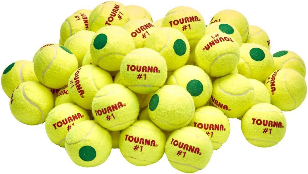 Tourna Green Dot Low Compression Tennis Balls, 60 pack