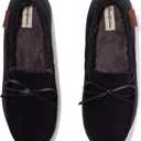 Dearfoams Pierce Moccasin Slippers Black Men's Size Large 11-12