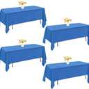 4 Pack Rectangle Tablecloth 60x102 Inch Washable Polyester Table Cover for Wedding Dining Table Buffet Parties Banquet Decoration（Blue）