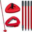 Mop Handle Replacement for Ocedar, 4 Section 30" to 58" Extendable Length Mop Stick for Ocedar Spin Mops Refills and Brooms Floor Cleaning, Include Base and Scrub Brush