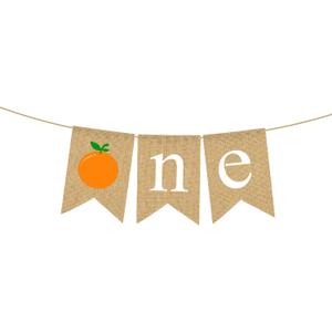 Pudodo Jute Burlap Clementine One Highchair Banner Orange Baby Boy Girl 1st Birthday Party Decoration Pudodo Jute Burlap Clementine One Highchair Banner Orange Baby Boy Girl 1st Birthday Party Decoration
