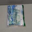 MitoVilla Blue Marble Small Stall Shower Curtain 36 x 74, No Hooks Required Half Size Narrow Fabric Shower Curtain Set with Snap-in Liner for Modern Bathroom Decor