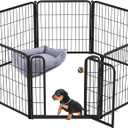 FXW Homeplus Dog Playpen for Indoor Use - Stress-Free and Safe Play, Heavy Duty 24 Inch 8 Panels Dog Pen for Puppies and Small Dogs, BlackPatented (24"H (Black))