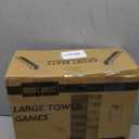 Outdoor Games Large Tower Stacking Game Stack to 4 Ft Tall Includes 54 Blocks Carry Bag and Scoreboard - for Backyard,Beach,Lawn,Tailgates (Natural)