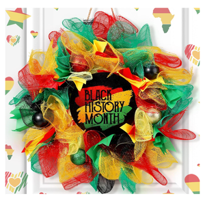 Hoteam Black History Month Wreath for Front Door Black History Month Door Wreaths Four Colors Decorations African American Christmas Kwanzaa Decorations for Indoor Outdoor Home Porch Decoration