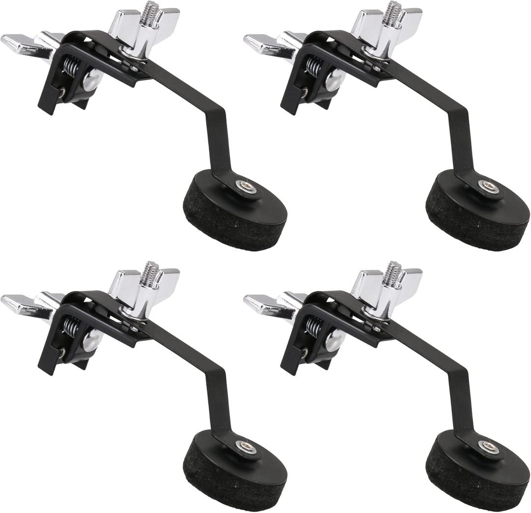 BQLZR 4pcs Vintage Snare Drum Damper Muffler Silencer Tone Control Black Fit Modern 145x65mm for 12inch,14inch,16inch snare drums