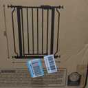 Regalo Safety 29-49" Easy Step Extra Wide Baby Gate for Doorways & Bottom of Stairs, Pressure Mounted Safety Gate with Door for Babies, Toddlers & Pets, Black