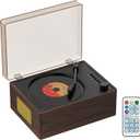 Portable CD Player with Bluetooth 5.3, Hi-Fi Speakers, 3.5mm AUX, USB Playback, Retro Design for Home(Brown)
