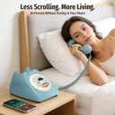 Sangyn Bluetooth Landline Phone with Handset and Speakerphone, Retro Bluetooth Home Phone, Classic Bluetooth Desk Phone, Cordless Bluetooth Telephone with USB Rechargeable, Blue