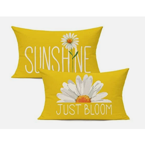 Yellow 12x20 Lumbar Throw Pillow Covers Set of 2 Outdoor    Size 11.5x20 in (no brand)