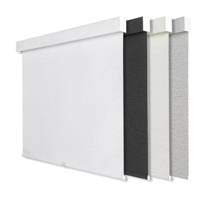 Cordless Blackout Roller Shades for Windows, Linen Texture Blinds with Valance, Pull Down Room Darkening Thermal Insulated UV Protection Shades for Home and Office (White, Custom Size)