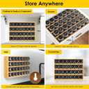 Bamboo Spice Rack Organizer With 28 Spice Jars, 780 Labels, 4 Tier Wood Hanging Shelf, Chalk Marker and Funnel Set for Drawer Cabinet Kitchen Countertop Wall Mount, Empty 4 oz Glass Jar & Shaker Lids