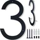 15 Inch Address Numbers For House, Floating Metal Modern Large House Numbers For Outside,House Numbers Matte Black Vertical Horizontal Alloy Steel Home Address Numbers 3