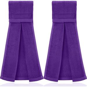 Shimeyao 2 Pcs Cotton Sports Football Towel with Closure Pitching Football Sweat Towel for Sports Gym Men Women Accessories(Purple,Classic) (34 x 50 cm / 13.4 x 19.7 inches)