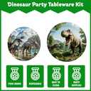 Dinosaur Birthday Decorations, 168 Pcs Dinosaur Party Supplies Includes Plates Napkins Cups for 24 Guests, Dino World Themed Tableware Set Dinosaurs Theme Birthday Party Decoration