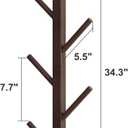 Coat Rack Wall Mount,Bamboo Vertical Hat Rack for Wall,Wall Coat Tree,Coat Hanger,Floating Coat Rack for Hats,Jackets,Bags,Entryway Bedroom (Brown)