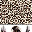 Self-Adhesive Magic Cloth Leopard Makeup Bag & Camera Lens Protective Wrap | Reusable Portable Cosmetic Pouch | Scratch-Resistant Travel Organizer, Gifts for Women Girls(19.7"x19.7")