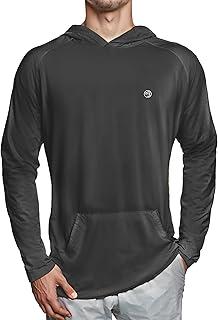 Mens Dry-Fit UPF 50+ Sun Shirt Hooded, Fishing Shirts for Men Long Sleeve, SPF Shirts for Men, Men's Rash Guard, XX Large 