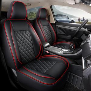 GIANT PANDA Full Set Leather Seat Cover for Mazda, 3 6 CX-3 CX-30 CX-5 CX-7 Tribute, Custom Fit Seat Protectors (Red 5-Seat)