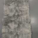 ONASAR 2x6 Runner Rugs for Bedroom Living Room, Fluffy Tie-Dyed Light Grey Bedside Hallway Throw Area Rug, Ultra Soft Plush Furry Floor Carpet Mat for Nursery Kids Dorm Closet Home Decor