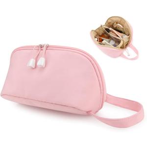 DOB SECHS Cosmetic Bag Large Capacity Make up Pouch Waterproof Makeup Bag Handbag Travel Toiletry Bag Organizer Purse Open Flat Toiletry Bag, Pink