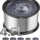 4.5L/1.2Gal Dog Water Bowl, No Spill Stainless Steel Slow Water Bowl for Medium Large Dogs, Large Capacity Splash Proof Slow Drinking Water Bowls with Anti-Slip Mat for Mess Drinkers (Black)