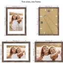 Hongkee 10x14 Picture Frame with Real Glass - 8x12 Wooden Frame with Mat, Horizontal and Vertical Display for Wall or Tabletop (Rustic Brown, 1 Pack)