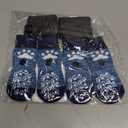 EXPAWLORER Anti Slip Dog Socks to Prevent Licking Paws, Dog Shoes for Hot Pavement, Dog Booties for Small Medium Large Senior Dogs, Traction Control Boots & Paw Protectors for Hardwood Floors (Blue) 4 Count 