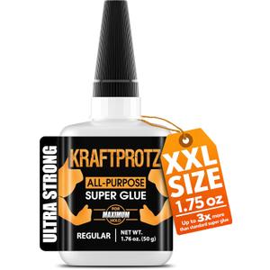 Super Glue XXL Value Size (1.76oz) All Purpose Liquid Adhesive for Plastic Bonds Wood, Metal, Rubber, Ceramic & Leather Industrial Strength Bonding