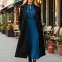 Sunny Spirit Women's Floral Boho Midi Dress 2025 Spring Fall Long Sleeve V Neck Chiffon A-Line Flowy Party Dresses (L)